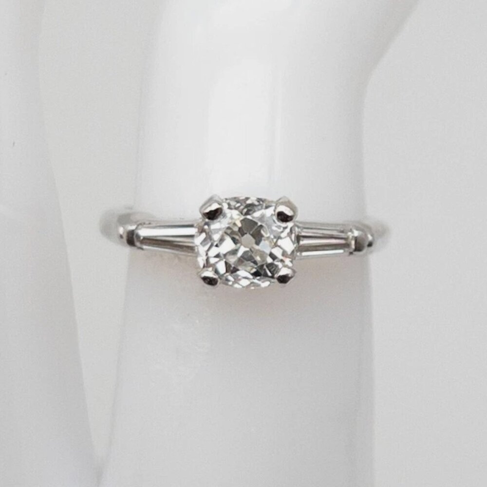 Antique GIA CERTIFIED 1.21ct VS1 G Old Mine Cut Diamond Platinum Ring